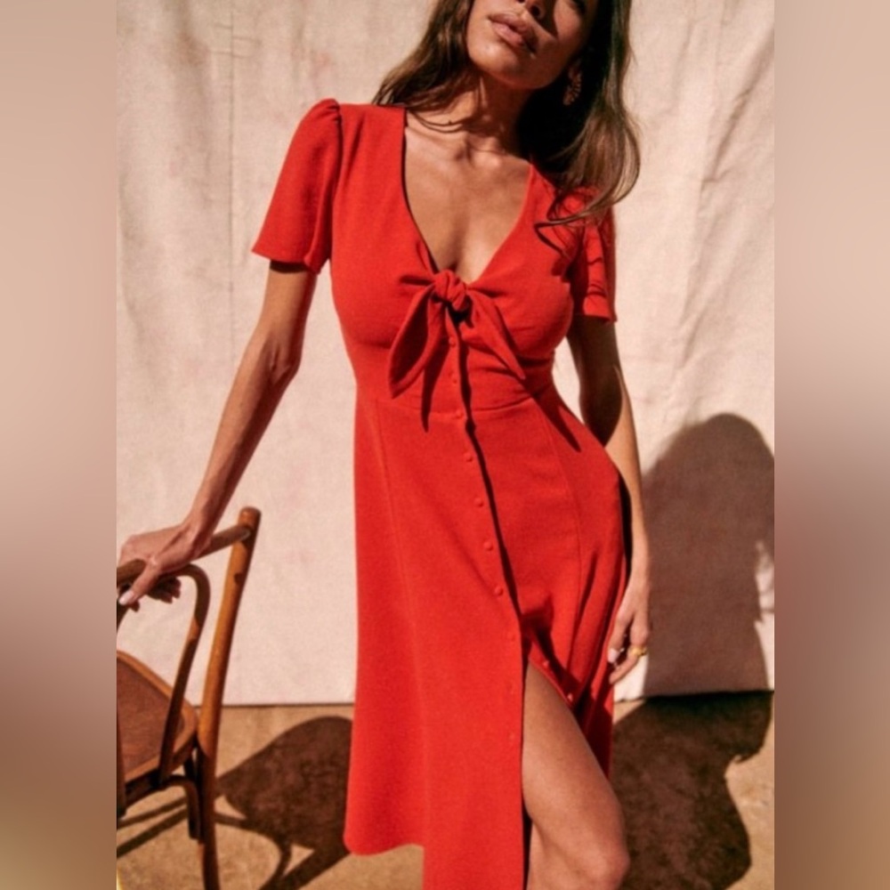 Sezane Ophelia Dress Corail - Size 34